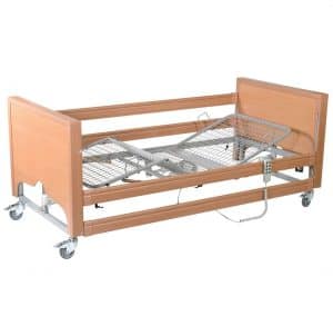 0046003 casa med classic fs low profiling bed beech with metal mesh and side rails