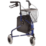 רולטור 3 גלגלים קל משקל עם תיק סלסלה ומגש אלומיניום Tri Walker